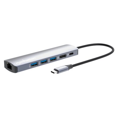 Manhattan 6-in-1 Universal USB-C PD 4K Docking Station for Laptops (153959)