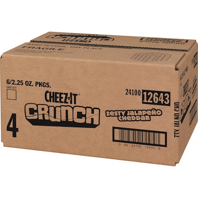 Cheez-It Crunch Zesty Jalapeno Cheddar Crakers, 2.25 oz., 6/Carton (2410012643)