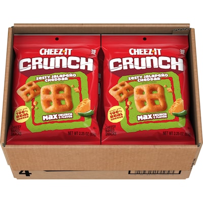 Cheez-It Crunch Zesty Jalapeno Cheddar Crakers, 2.25 oz., 6/Carton (2410012643)
