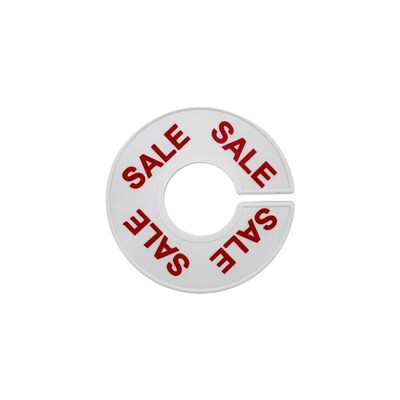 NAHANCO Round Clothing Rack Size Dividers, White with Red Print – SALE (Pack of 25)