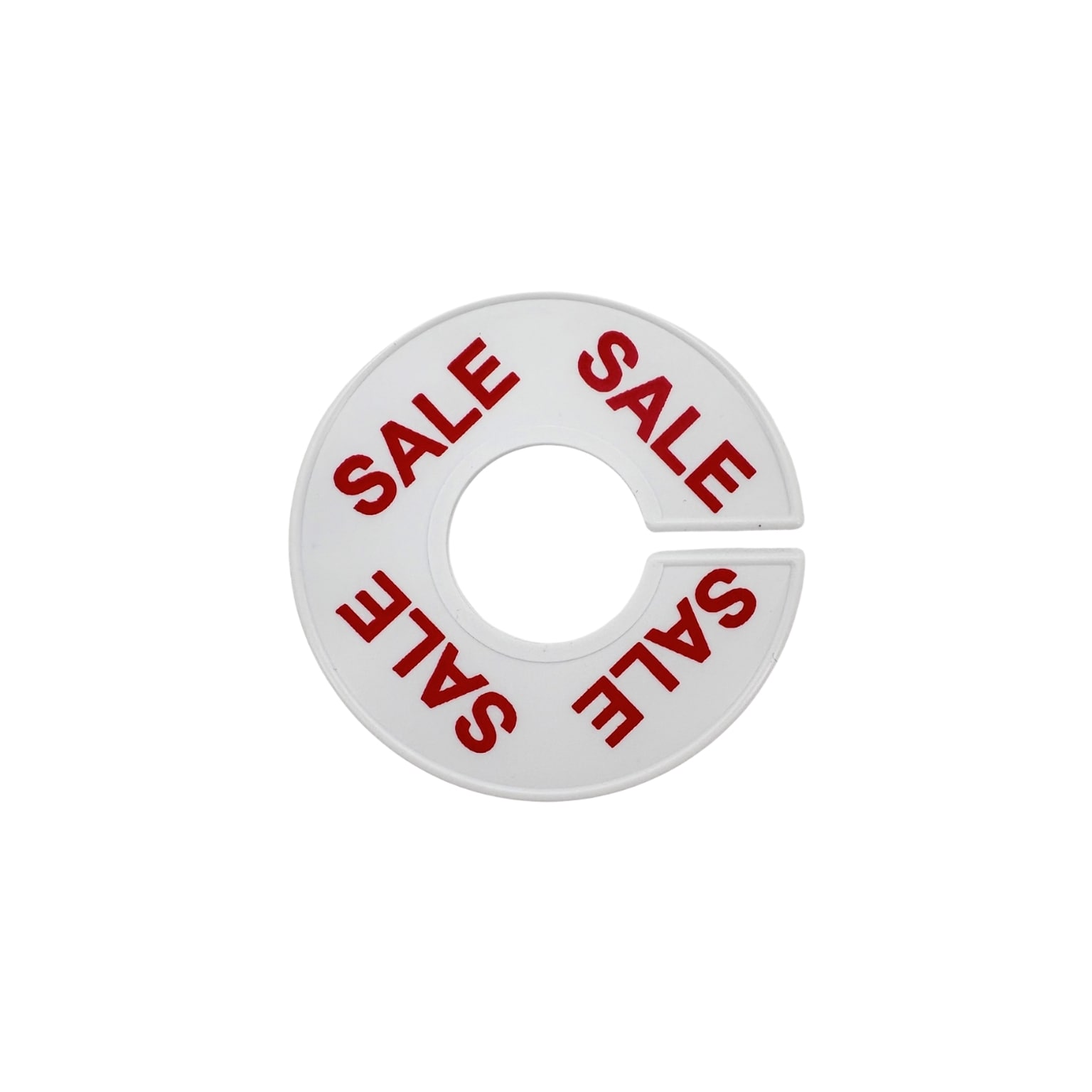 NAHANCO Round Clothing Rack Size Dividers, White with Red Print – SALE (Pack of 25)