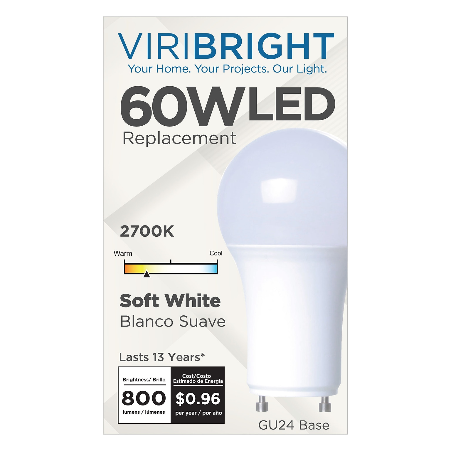 Viribright 9 Watts Warm White LED Household Bulb (640335)