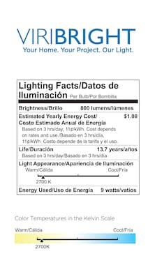 Viribright 9 Watts Warm White LED Household Bulb (640335)