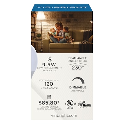 Viribright 9 Watts Warm White LED Household Bulb (640335)