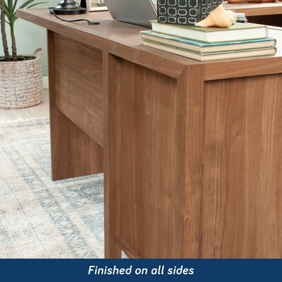 Sauder Pacific View 58"W L-Shaped Computer Desk, Saddle Walnut (447303)