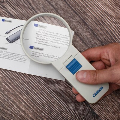 CARSON HandHeld LED 4x Lighted Magnifier, Beige (SV-40)