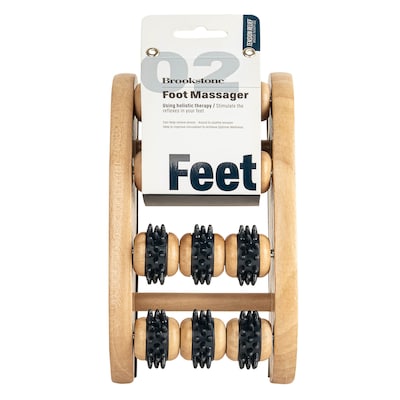 Brookstone Wooden Foot Massager, Wood (WL1169-A-BRA)