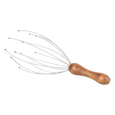 Brookstone Handheld Scalp Massager, Wood (WL1175-BRA)