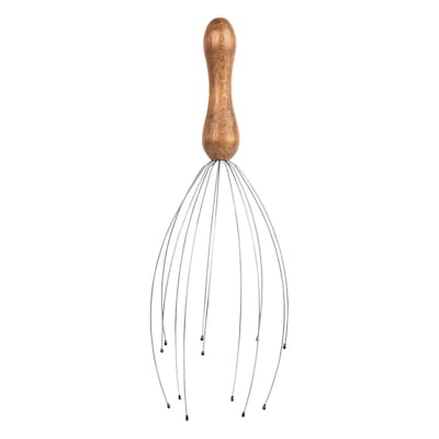 Brookstone Handheld Scalp Massager, Wood (WL1175-BRA)