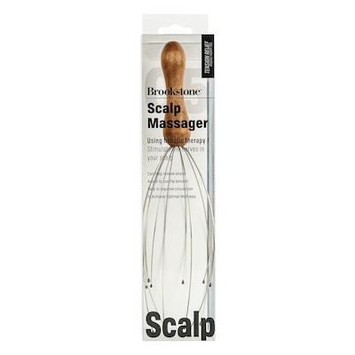 Brookstone Handheld Scalp Massager, Wood (WL1175-BRA)