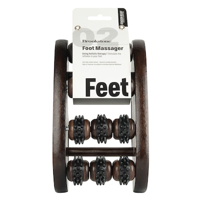 Brookstone Wooden Foot Massager, Brown (WL1169-BRB)