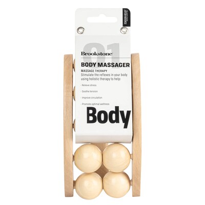 Brookstone Handheld Wooden Body Massager, Wood (WL1163-CMA)