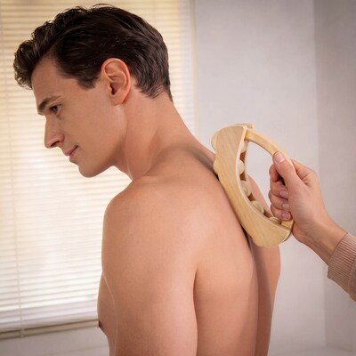 Brookstone Handheld Wooden Body Massager, Wood (WL1163-CMA)