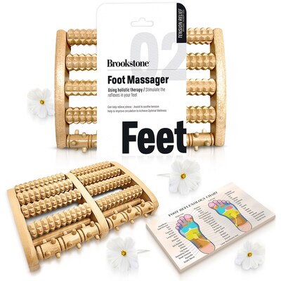 Brookstone Large Wooden Foot Massager, Wood (WL1165-CMA)