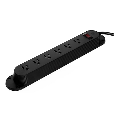 HAT Design Works Reya 6-Outlet Power Strip, 9, Black (PWRG-STRP-BK)