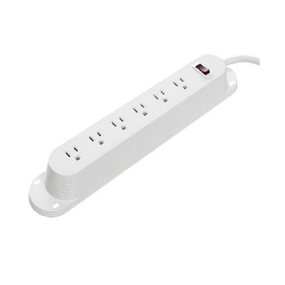 HAT Design Works 6-Outlet Power Strip, 6, White (PWRG-STRP-WH)