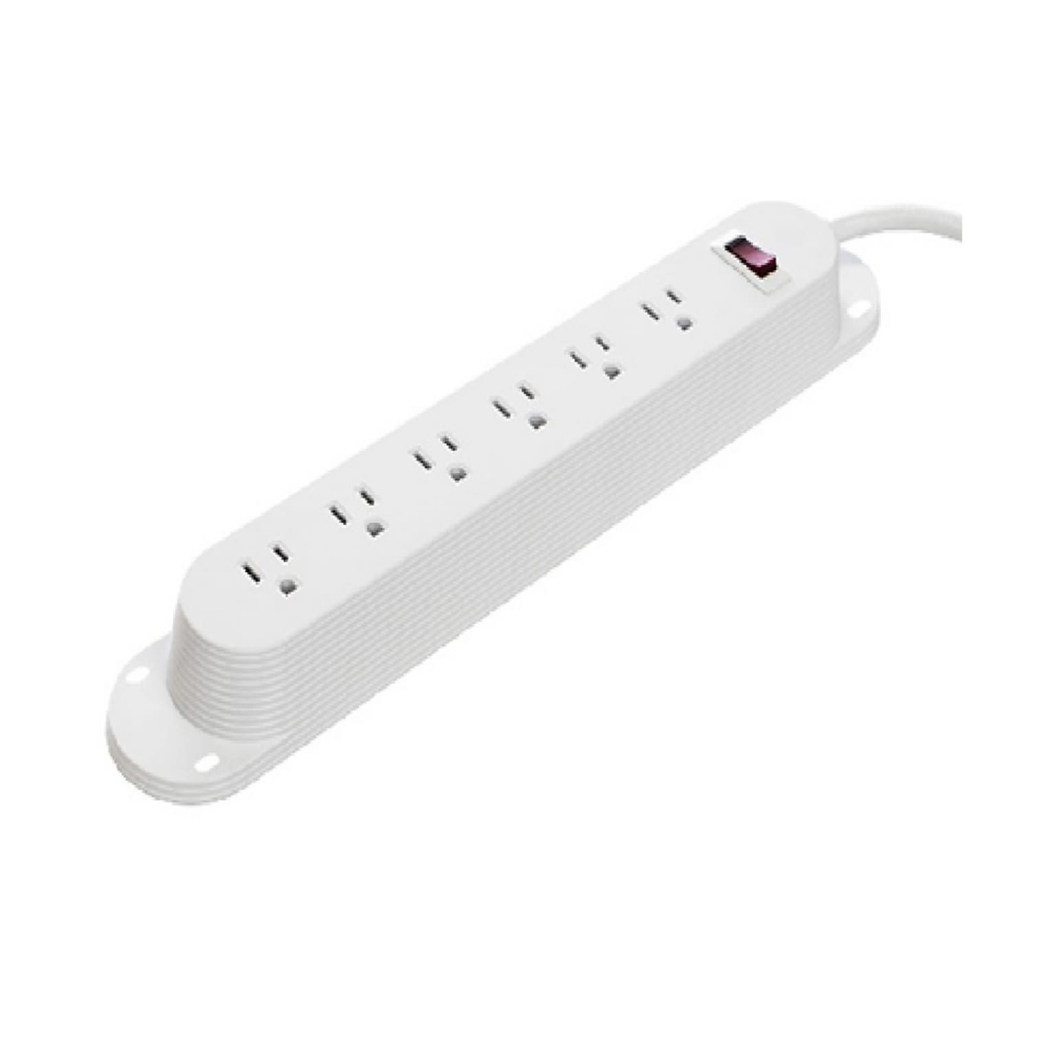 HAT Design Works 6-Outlet Power Strip, 6, White (PWRG-STRP-WH)