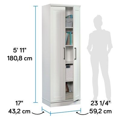 Sauder HomePlus 71"H Storage Cabinet with 5 Shelves, Soft White (422425)