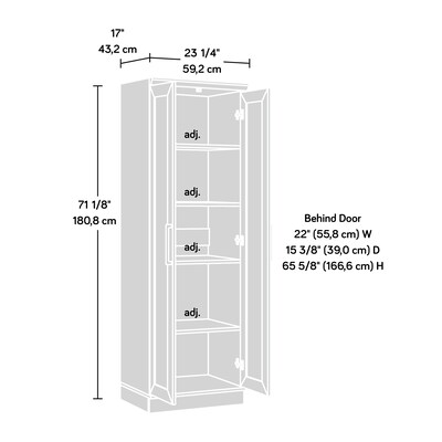 Sauder HomePlus 71"H Storage Cabinet with 5 Shelves, Soft White (422425)