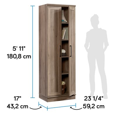 Sauder HomePlus 71"H Storage Cabinet with 5 Shelves, Salt Oak (422426)
