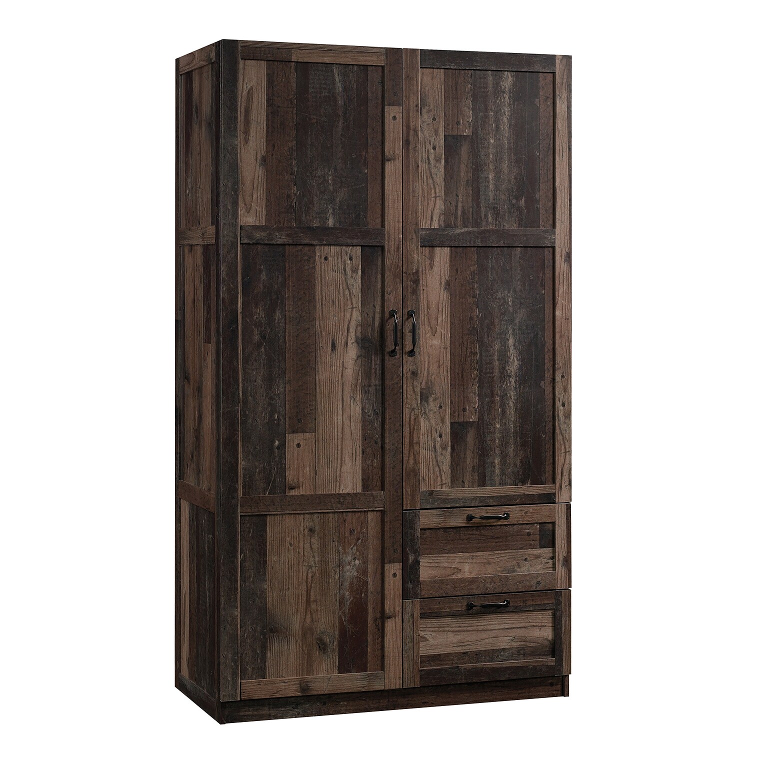 Sauder Select 71H Storage Armoire, 2 Drawers, Reclaimed Pine (427070)