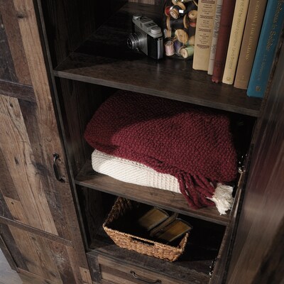 Sauder Select 71"H Storage Armoire, 2 Drawers, Reclaimed Pine (427070)