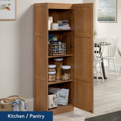 Sauder Select 60H Storage Cabinet with 3 Shelves, Highland Oak (419983)