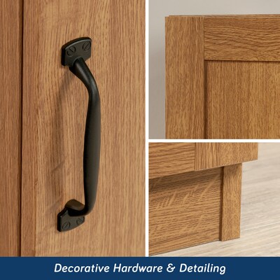 Sauder Select 60"H Storage Cabinet with 3 Shelves, Highland Oak (419983)