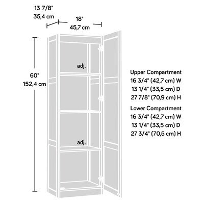 Sauder Select 60"H Storage Cabinet with 3 Shelves, Highland Oak (419983)