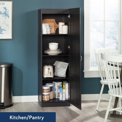 Sauder Select 60"H Storage Cabinet with 3 Shelves, Raven Oak (446897)