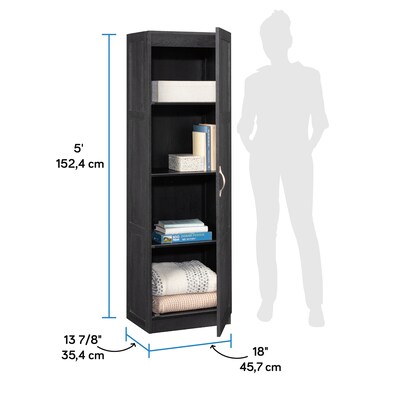 Sauder Select 60"H Storage Cabinet with 3 Shelves, Raven Oak (446897)