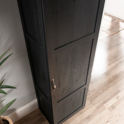 Sauder Select 60"H Storage Cabinet with 3 Shelves, Raven Oak (446897)