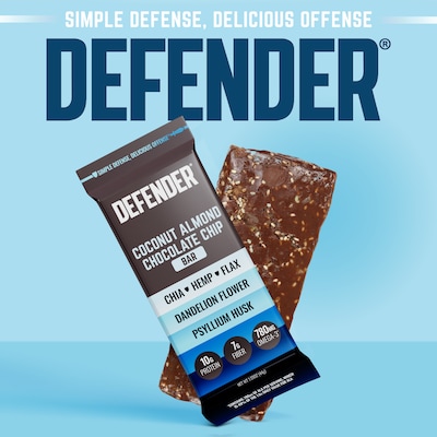Defender Gluten Free Coconut Almond Chocolate Chip Nutrition Bar, 1.55 oz., 12 Bars/Box (E0044DB01AC)