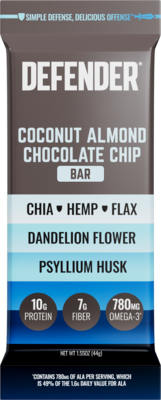 Defender Gluten Free Coconut Almond Chocolate Chip Nutrition Bar, 1.55 oz., 12 Bars/Box (E0044DB01AC)