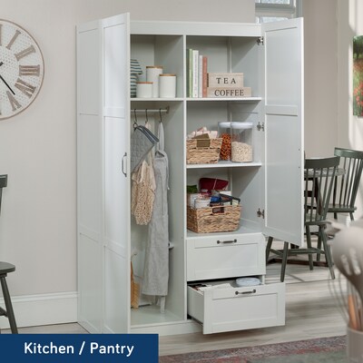 Sauder Select 71"H Storage Armoire, 2 Drawers, White (420495)
