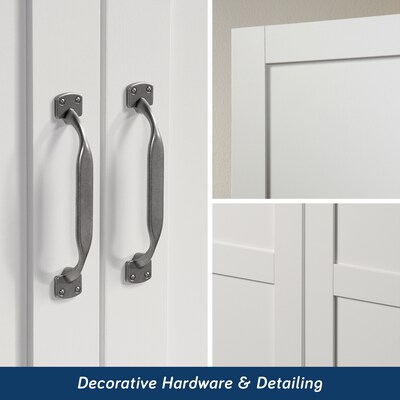 Sauder Select 71"H Storage Armoire, 2 Drawers, White (420495)