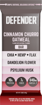 Defender Gluten Free Cinnamon Churro Oatmeal Nutrition Bar, 1.55 oz., 12 Bars/Box (E0044DB01CC)