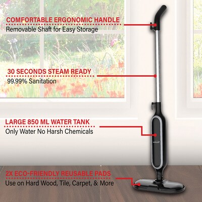 Brentwood Hard-Floor Steam Mop, Black (STM-4000BK)
