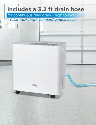 Black & Decker 22-Pint Portable Dehumidifier, 2-Speed, Covers up to 1500 Sq. Ft., White (BDM22WCDA)