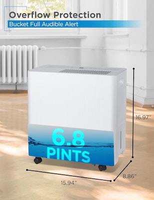Black & Decker 22-Pint Portable Dehumidifier, 2-Speed, Covers up to 1500 Sq. Ft., White (BDM22WCDA)