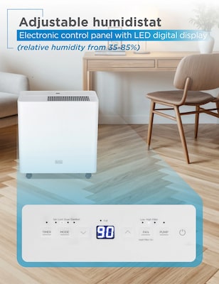 Black & Decker 22-Pint Portable Dehumidifier, 2-Speed, Covers up to 1500 Sq. Ft., White (BDM22WCDA)