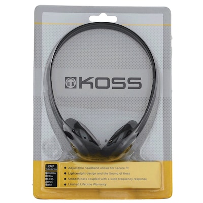 Koss On-Ear Lightweight Headphones with 3.5-mm Connector & Dual-Entry Cord, 24-Pack, Black (KPH7)