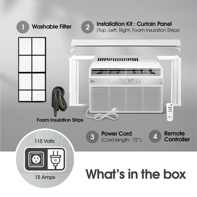 LG 115-Volt 10000 BTU Window Air Conditioner with Remote, White (LW1025R)