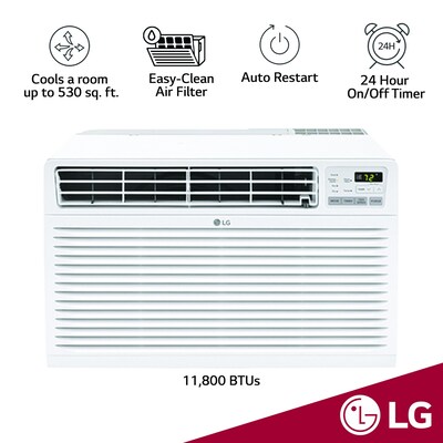 LG 115-Volt 11800 BTU Wall Air Conditioner with Remote, White (LT12124CNR)