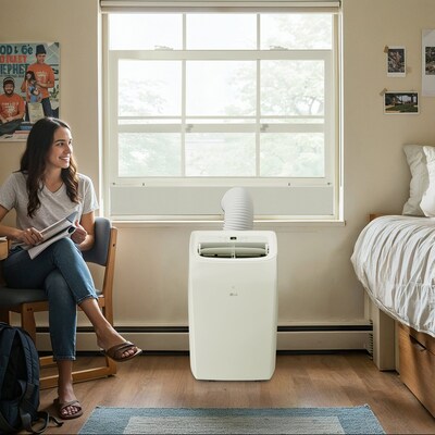 LG ThinQ 115-Volt 14000 BTU (10200 BTU DOE) Portable Air Conditioner with Remote, WiFi Enabled, White (LP1025WSSM)