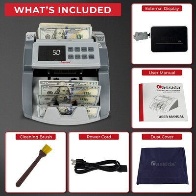 Cassida CRS1000 Cash-Counting Machine, Gray (CRS1000)