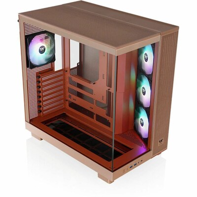 Thermaltake View 380 XL TG ARGB ATX Mid-Tower Computer Case, Gravel Sand (CA-11E-00MGWN-00)