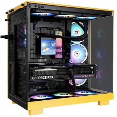 Thermaltake View 380 XL TG ARGB ATX Mid-Tower Computer Case, Bumblebee (CA-11E-00M4WN-00)