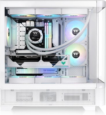 Thermaltake View ATX Mid-Tower Computer Case, Snow (CA-11G-00M6WN-00)