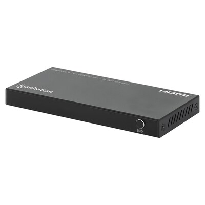 Manhattan 4-Port HDMI 8K at 60-Hz Splitter with Built-in Scaler for Multiple Displays, Female, Black (208475)